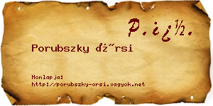 Porubszky Örsi névjegykártya