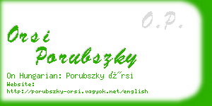 orsi porubszky business card